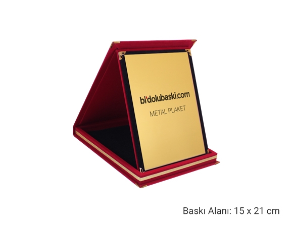 Kırmızı Metal Plaket Bidolubaski.com'da