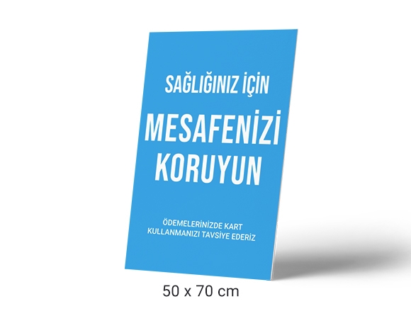 Mesafeni Koru Ayaklı Pano Baskı En Uygun Fiyatlarla Bidolubaskı'da