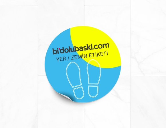 Yer / Zemin Etiketi Sticker Baskı Bidolubaskı'da